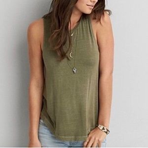 Soft & Sexy Olive Tank | American Eagle Outiftters